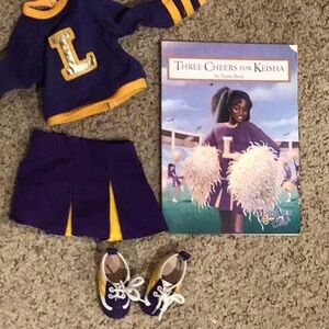 Magic Attic Club Cheerleader Outfit and storybook.